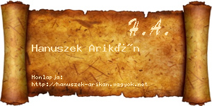 Hanuszek Arikán névjegykártya
